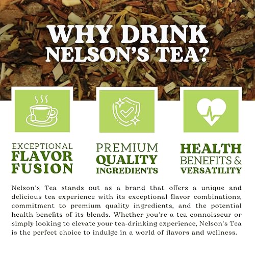 Vista 31 de Nelson's Tea Especias de vainilla y nueces, cortadas y tamizadas, té rooibos de hojas sueltas con bajo contenido de cafeína, arbusto de miel, yerba