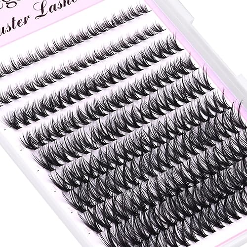 Miniatura 6 de Kit de extensiones de pestañas para bricolaje, pestañas de visón finas, racimos de pestañas de 0.39 a 0.78 pulgadas, 40D 50D, pestañas individuales