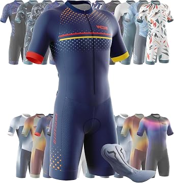 Mens Cycling Skinsuit,Triathlon Suit Men,Trisuit for Swimming, Running, Duathlon,Cycling