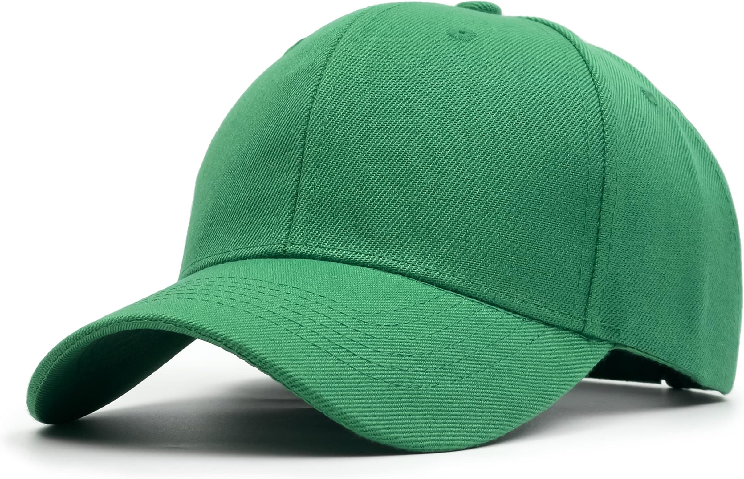Structured Baseball Cap with Adjustable Closure - Performance Hat for Outdoor Activities and Custom Embroidery (1pc Kelly Green)