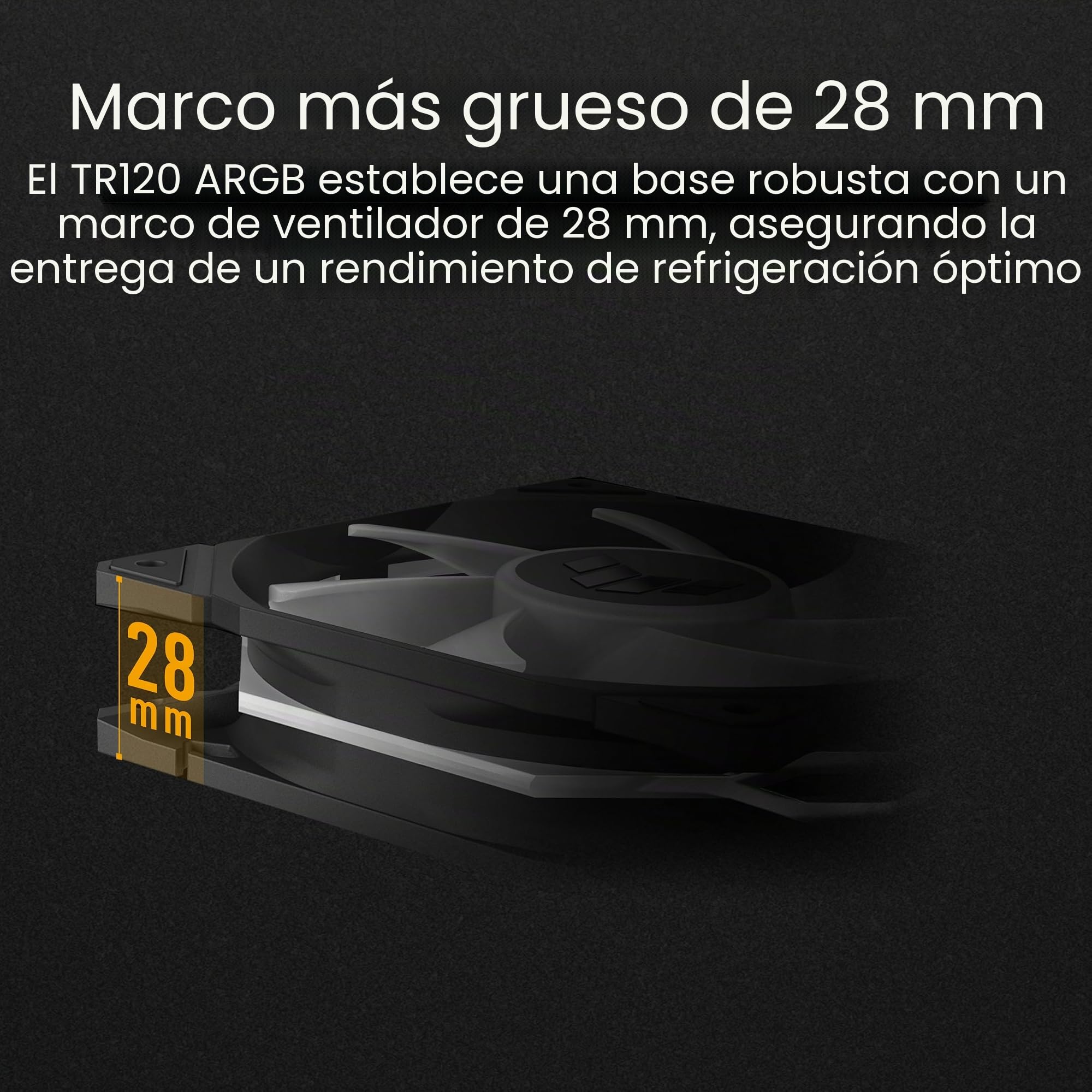 ASUS TUF Gaming TR120 ARGB Triple Pack Black Edition - Ventiladores de 120 mm (Marco de 28 mm, Alta presión estática de 3,3 mm H2O, Matriz LED Doble Capa, Aura Sync, Control de Ventilador PWM)
