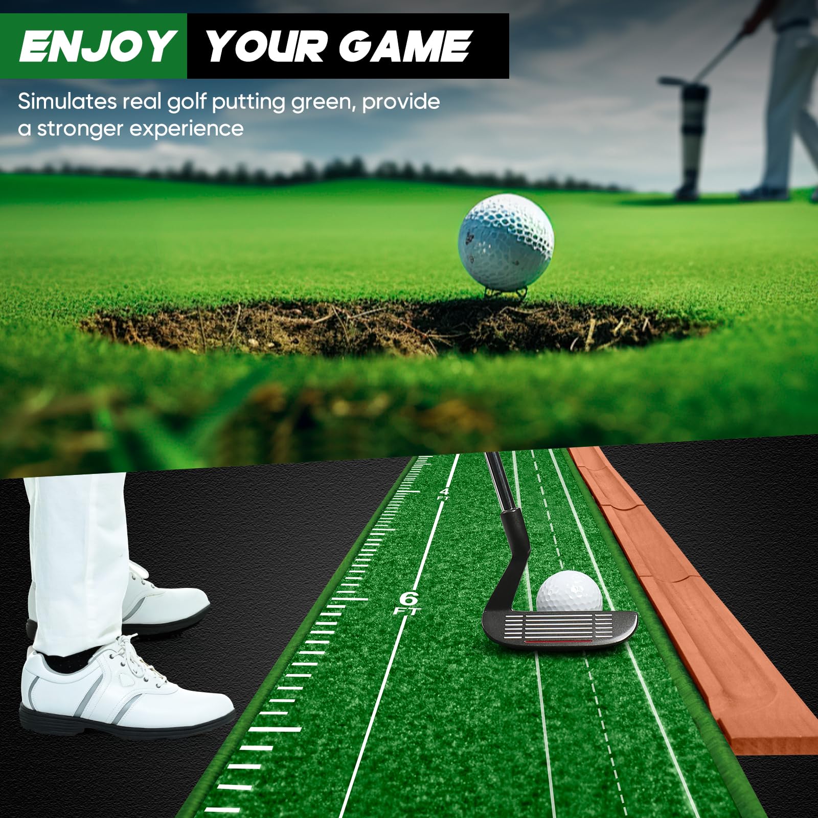 Putting Mat, Golf Putting Mat, Putting Mat Indoor Golf, Mettere verde, Tappetino da golf, Mettere pratica, Mettere