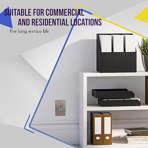 Miniatura 42 de ENERLITES Elite Series Duplex Receptacle with Screwless Wall Plate, Residential Grade Duplex Outlet, Tamper-Resistant, Grounding, 15A 125V, UL Silver