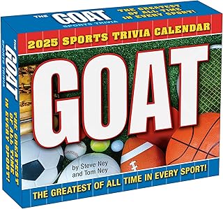 GOAT Sports Trivia 2025 Boxed Daily Calendar