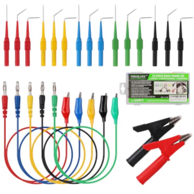 SWANLAKE 22-Piece Back Probe Kit, Multimeter Back Probe Pins with Test Leads and Alligator Clips, Automotive Electrical Circuit Diagnostic Tool Set for Car Repair