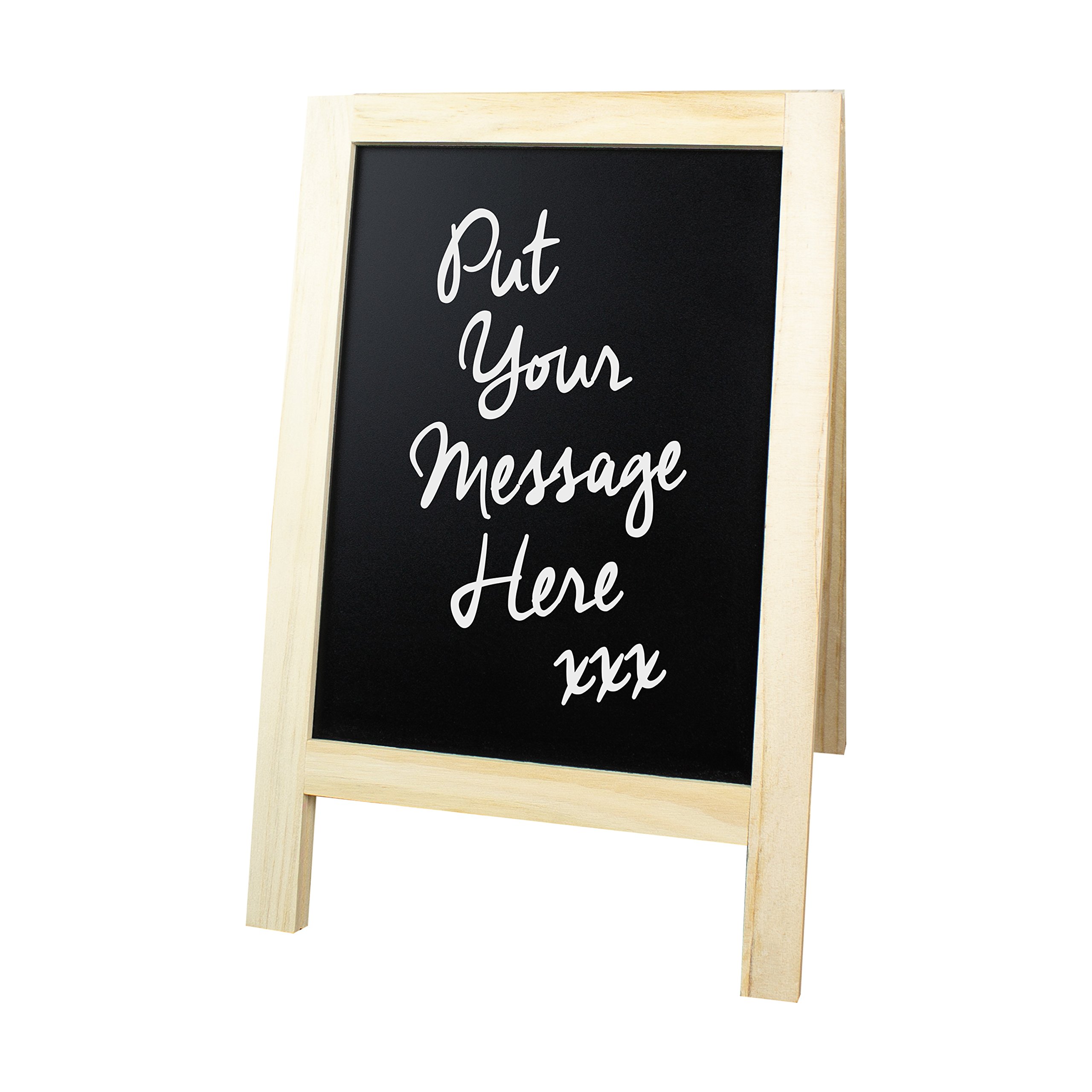 Global Gizmos Black Mini Chalkboard Easel ~ Includes Chalk ~ Wooden ~ Message, Memo, List ~ 50920