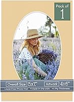 Vista 223 de CountryArtHouse Marco ovalado verde cazador de 5 x 7 pulgadas, sin ácidos, con núcleo blanco, corte biselado para fotos de 4 x 6, se adapta a marcos