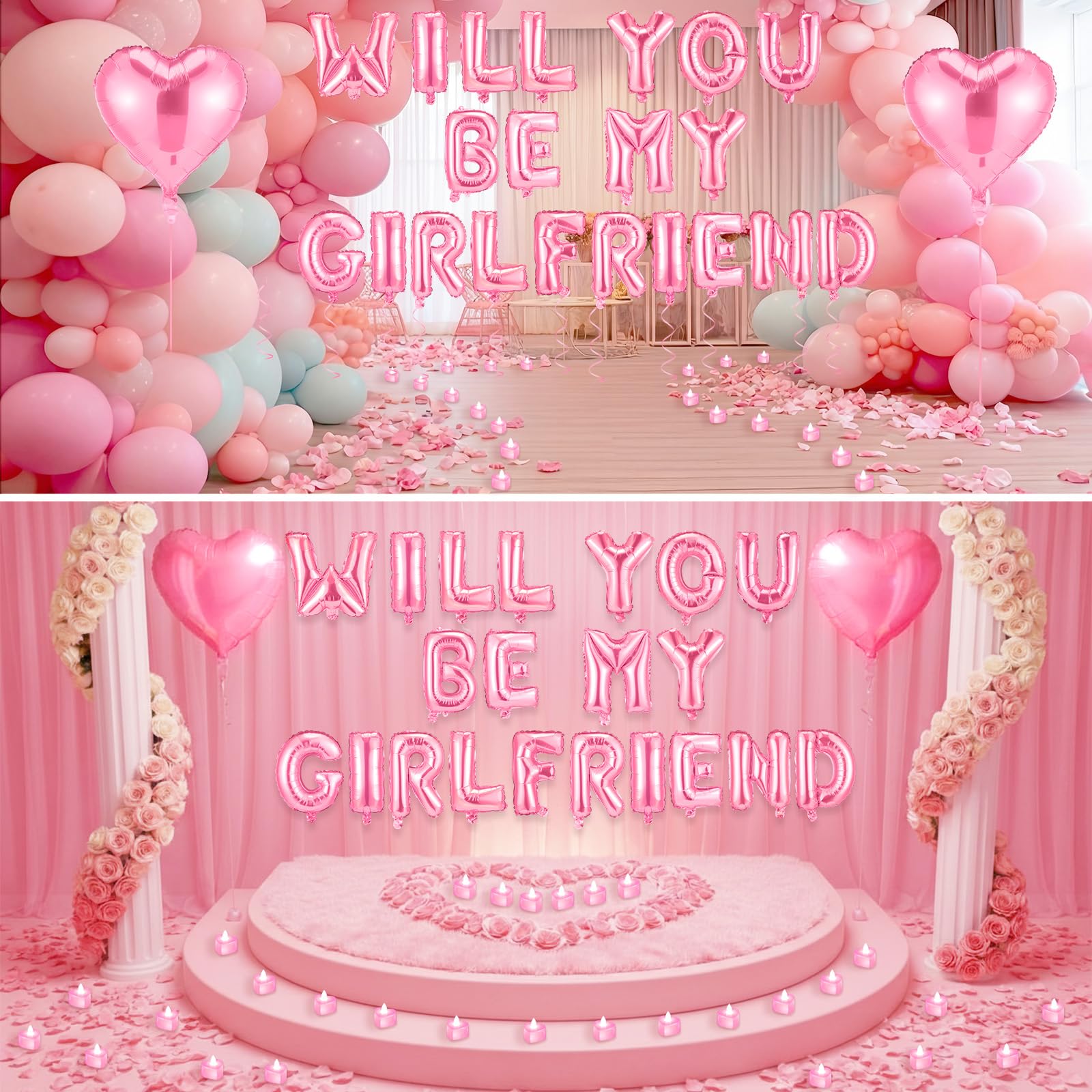 Seenelling Palloncino con scritta "Will You Be My Girlfriend", per proposta