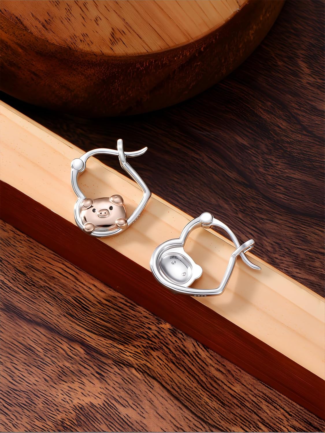 Animal Earrings 925 Sterling Silver Animal Heart Hoop Dangle Earrings Cute Animal Earrings Jewelry Gifts for Women