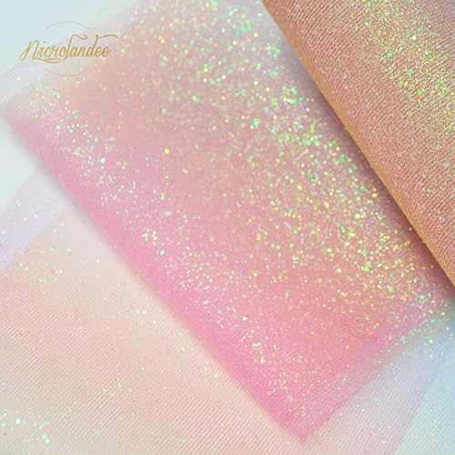 Miniatura 3 de NICROLANDEE Rollos de tul con purpurina arcoíris de 6 pulgadas x 10 yardas, color brillante para camino de mesa, silla, lazo para mascotas, falda