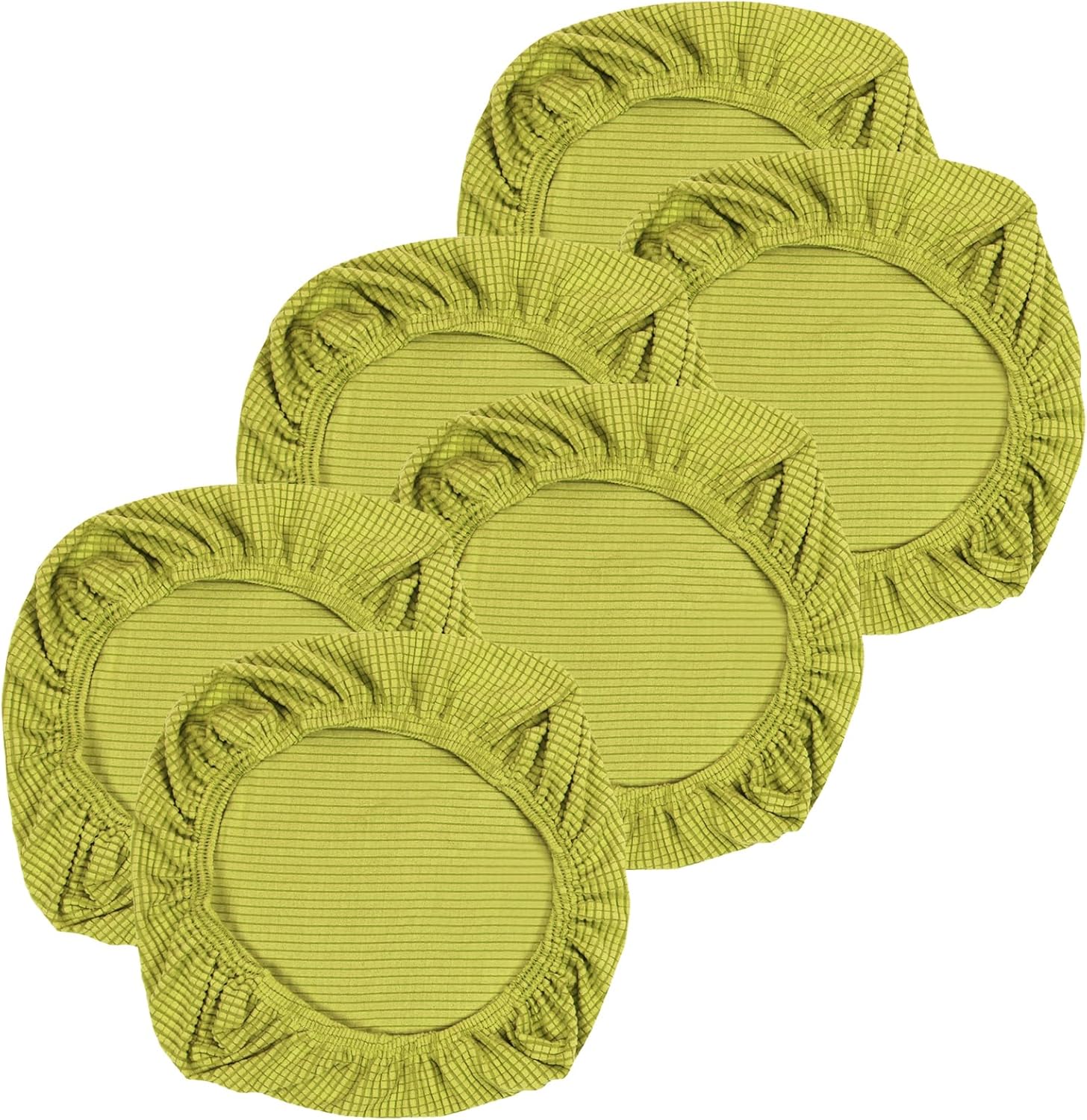 Yikko Soft Stretch Spandex Jacquard Slipcovers, Corn Grain Texture Chair Slipcovers fit for Office,Dining Room,Bar,Wedding Chair Seat Cushions, Washable Removable Home Decor (6, Yellow Green)