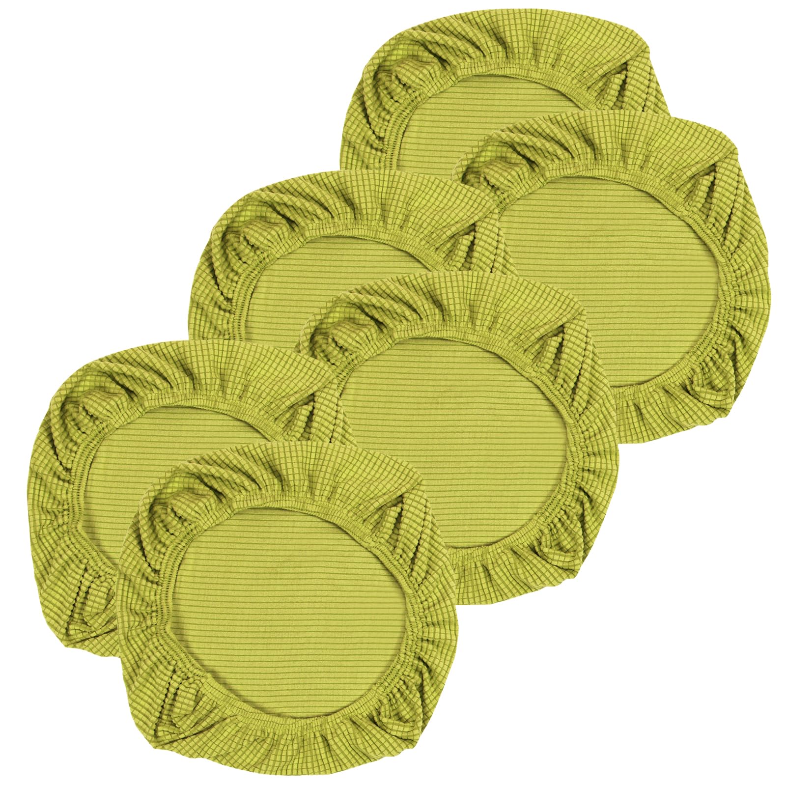 Yikko Elastic Stretch Spandex Chair Seat Covers Slipcovers Washable fit for Office Chairs,Dining Room Chairs,Bar Wedding Party Decor (6, Yellow Green)