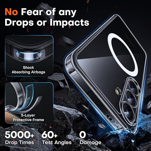 Vista 102 de Funda TOCOL [Paquete de 1+2] diseñada para Samsung Galaxy S22 Ultra, con 2 protectores de lente de cámara, parte trasera dura mate translúcida