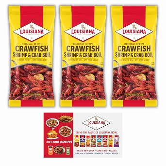 Louisiana Fish Fry Products Crawfish, Shrimp & Crab Boil Seasoning - Spicy & Delicious Seafood Powder Complete Seasoning - Low Salt Cajun Seasoning 16 oz Pack of 3