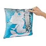 Fun Express Reversible Sequins Mermaid Pillow - Kids Bedroom and Home Decor - 1 Piece