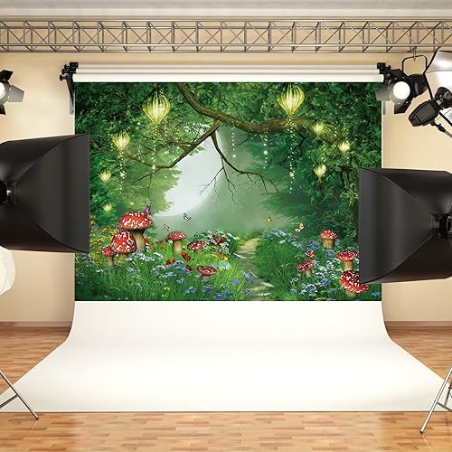 Miniatura 4 de Telón de fondo de bosque de cuento de hadas, 84 x 60 pulgadas, fondo de bosque encantado, fondo de bosque de cuento de hadas, fondo de bosque de
