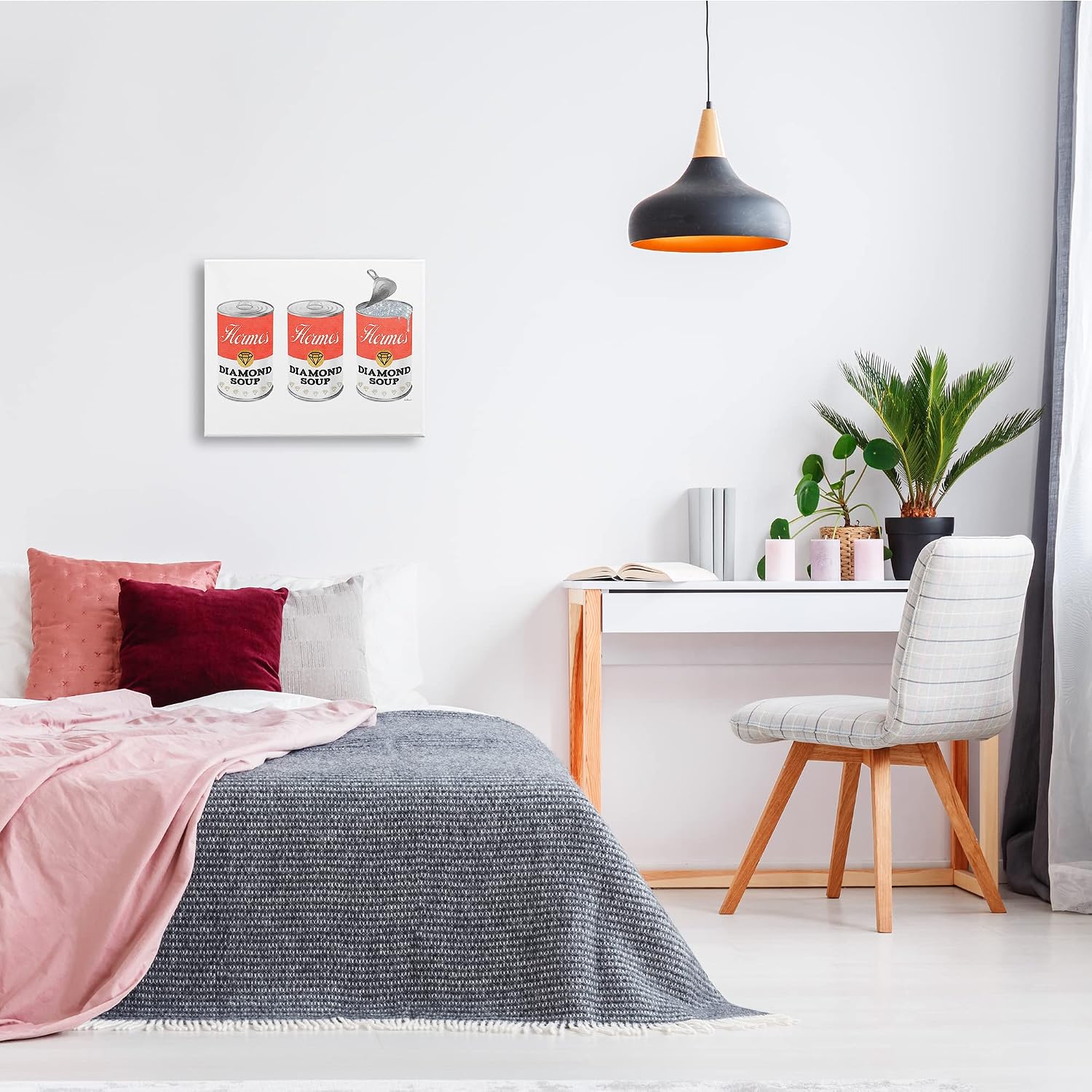 'Glam Condensed Soup Pop Trio Fashion Diamond'| Canvas Art | Stupell Industries | 20 x 16 Inches, Easy to Hang and Sturdy, Made in USA, by Amanda Greenwood
