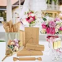 Vista 6 de NEBURORA Papel de Seda Kraft para Bolsas de Regalo 60 Hojas Papel de Envolver Beige a Granel 14 X 20 Pulgadas Papel de Envolver Marrón para Relleno