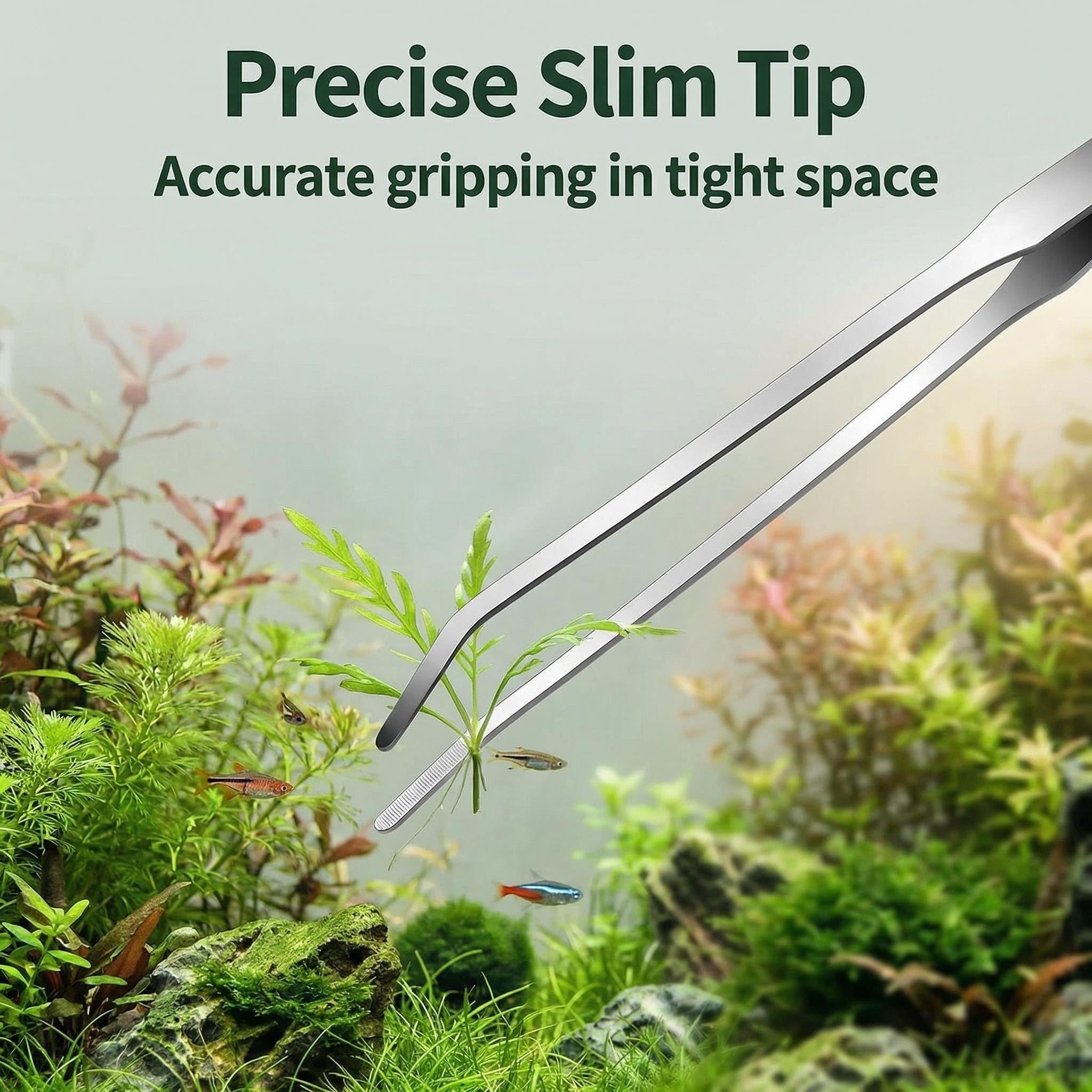 2 Pièces Pince pour Aquarium Incurvée, Pinces en Acier Inoxydable 27cm Longues Droites/Incurvées, Aquarium Aquascaping Kit, pour Lézards, Araignées, Aerpents, Outil D'alimentation pour Aquarium - 5