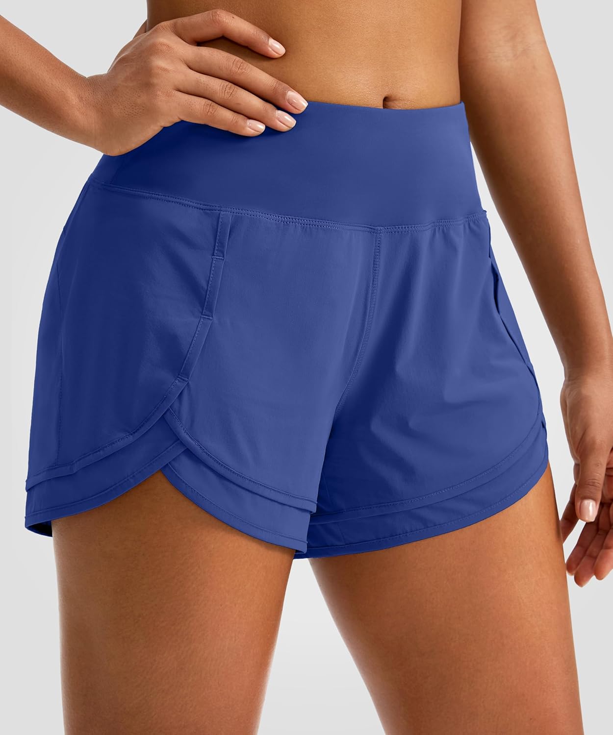 Soothfeel Women's Running Shorts High Waisted Quick-Dry 3 Inch Gym Workout Athletic Shorts for Women with Zipper Pocket - Image 2