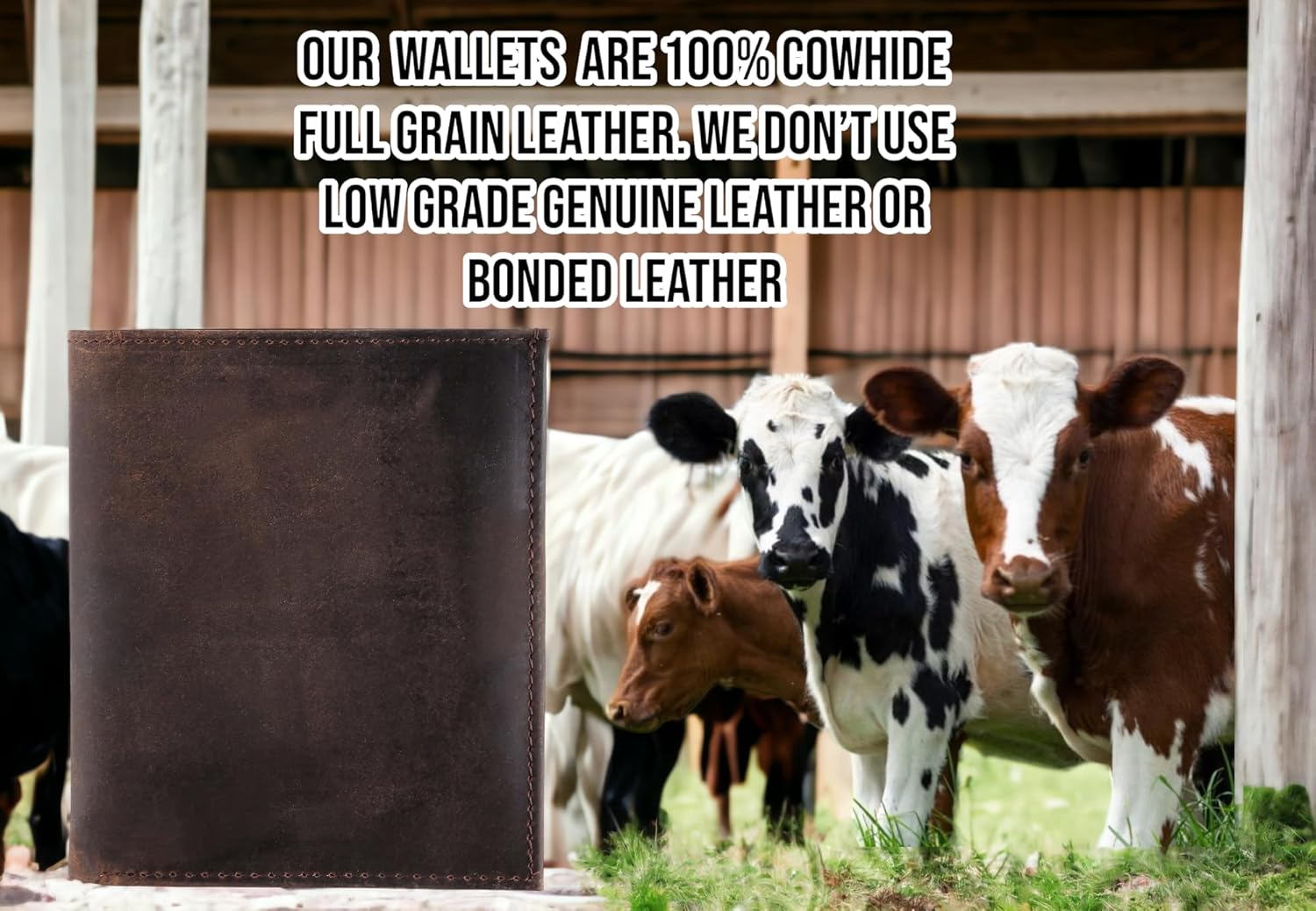 F&L CLASSIC RFID Blocking Mens Leather Bi-Fold Big Hipster Wallet, 13 credit card slots,buffalo vintage brown - Image 5