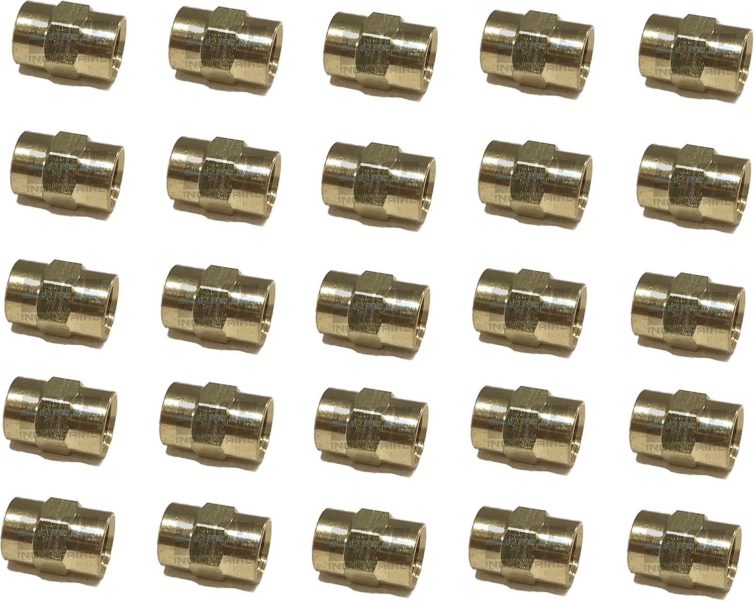 Brass Coupling 1/8" Female NPT FNPT Fuel/AIR/Water/Oil/Gas WOG (Qty 25)