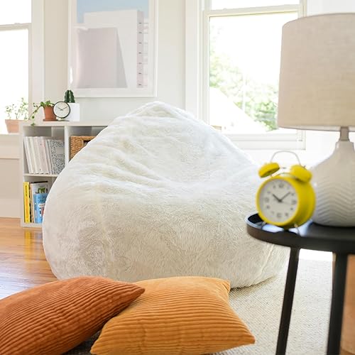 Miniatura 451 de Big Joe Fuf - Puf extragrande (XXL) relleno de espuma con funda extraíble, color niebla Lenox, poliéster tejido duradero, 6 pies, gigante Negro