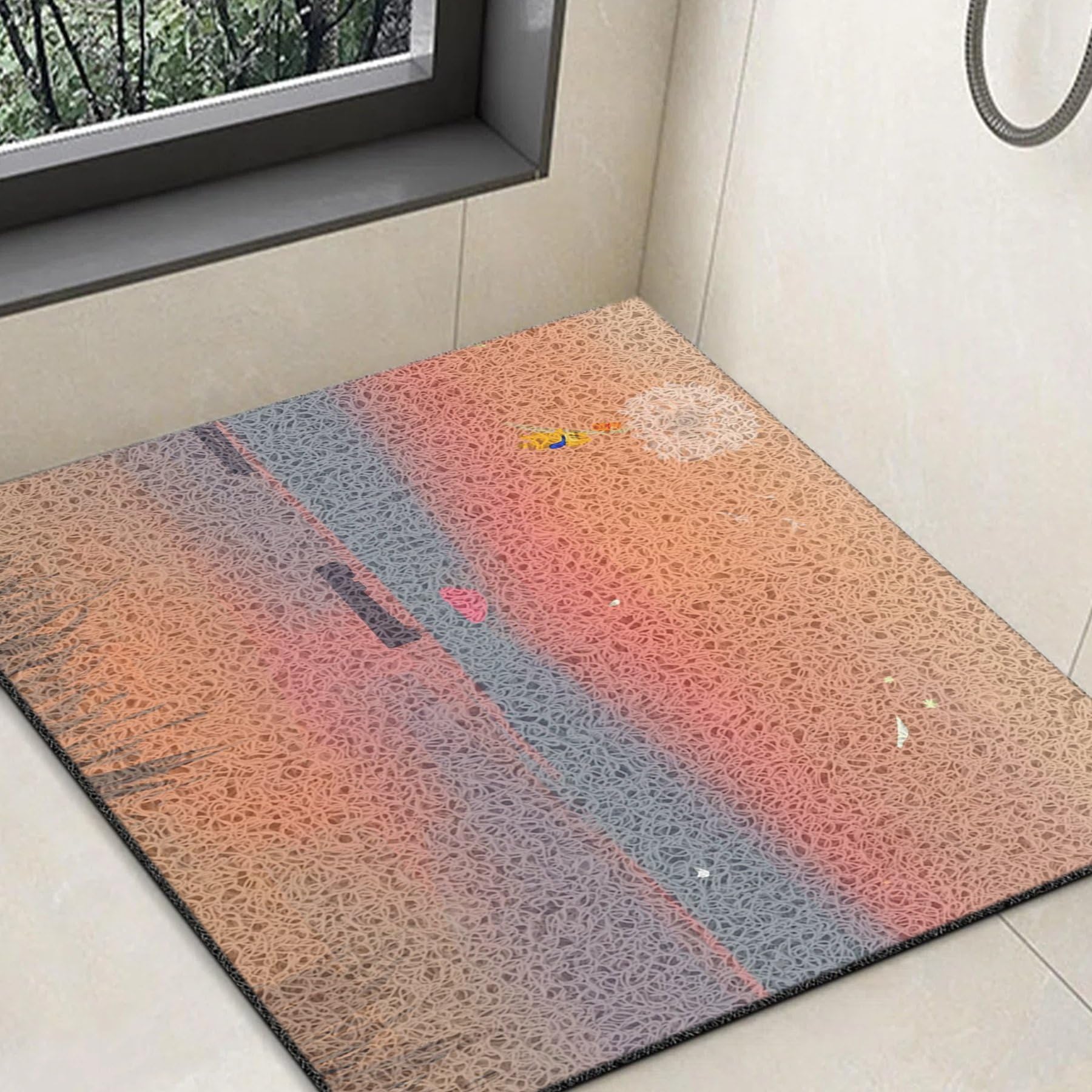 45x75cm non slip bath mat Peach Amber Dandelion Dusk
