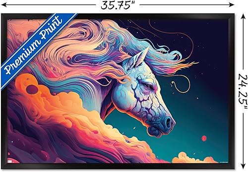 Miniatura 3 de Trends International Wumples - Póster de pared de caballo en el cielo, 22.37 x 34.00 pulgadas, versión enmarcada en negro