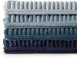 MIULEE Dusty Couvertures d'oreiller à la ferme Blue Navy 18x18 Ensemble de pouces 4 Boho Patchwork Gradient Coussin Cases Western Modern Oreiller Cases Corduroy Home Décor pour Canapé Canapé Salon Lit