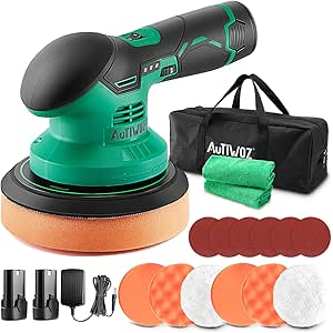 AUTIWOZ Cordless Dual Action Car Polisher Buffer Sander Machine with 2 ...