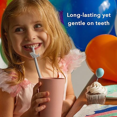 Miniatura 2 de Pajitas de silicona reutilizables seguras para niños, 4 piezas flexibles de 7.8 pulgadas de largo con 1 cepillo de limpieza para vasos de 20 onzas y