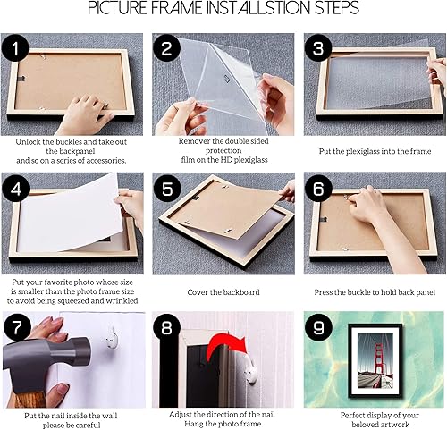 Miniatura 4 de Marco de fotos de 12 x 16 pulgadas, marcos de pintura con diamantes hechos de madera maciza, fotos de 10 x 14 pulgadas con paspartú o de 12 x 16