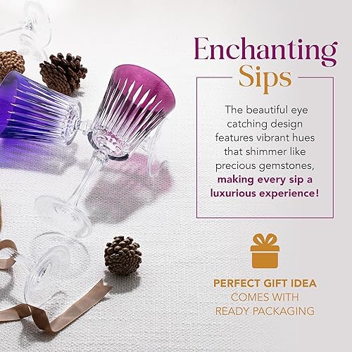 Miniatura 10 de Barski Copa de vino  Copas  Vino tinto  Vino blanco  Colores surtidos  Copa de agua  Copas de tallo  Juego de 6 copas  Vidrio similar al cristal  10