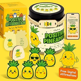 Positive Pineapple Gifts For Women - Jar Of Daily Affirmation Cards For Men, Unique Inspirational Gifts For Women Coworkers, Cute Motivational Teenage Girl Gift For Birthday, Christmas