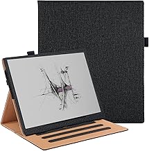 Smart PU Leather Book Cover for Boox Note Air 5C with Wrist Strap Case, Black