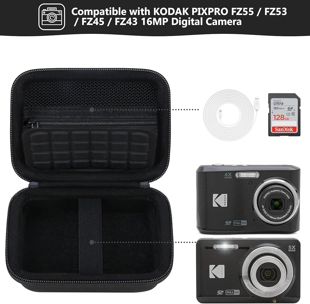 Supmay Digital Camera Case Compatible With Kodak PIXPRO FZ55 FZ45 Digital Camera, Vlogging Camera Storage Holder Travel - View #11