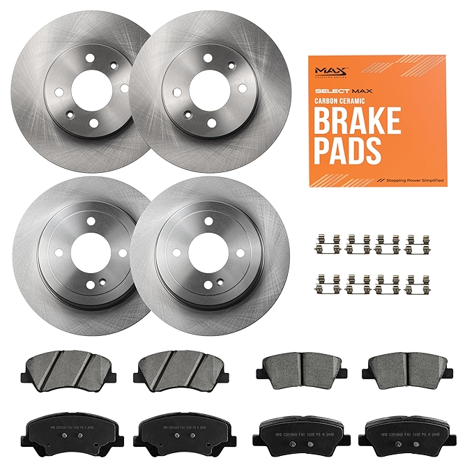 迈克斯高级制动器前后刹车套件 适用于2012-2017现代雅酷 进口OE刹车盘和陶瓷刹车片替换件