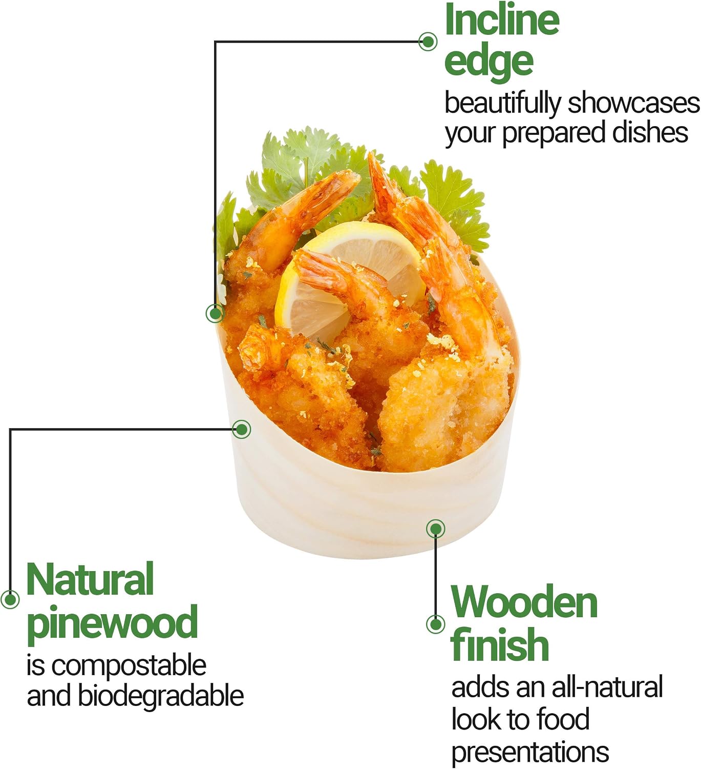 7 Ounce Medium Dessert Cups, 100 Slanted Dessert Tasting Cups - Disposable, Serves Hors d'oeuvres, Samples, Or Snacks, Pinewood Appetizer Containers, For Weddings, Parties, And Events - Restaurantware image 5