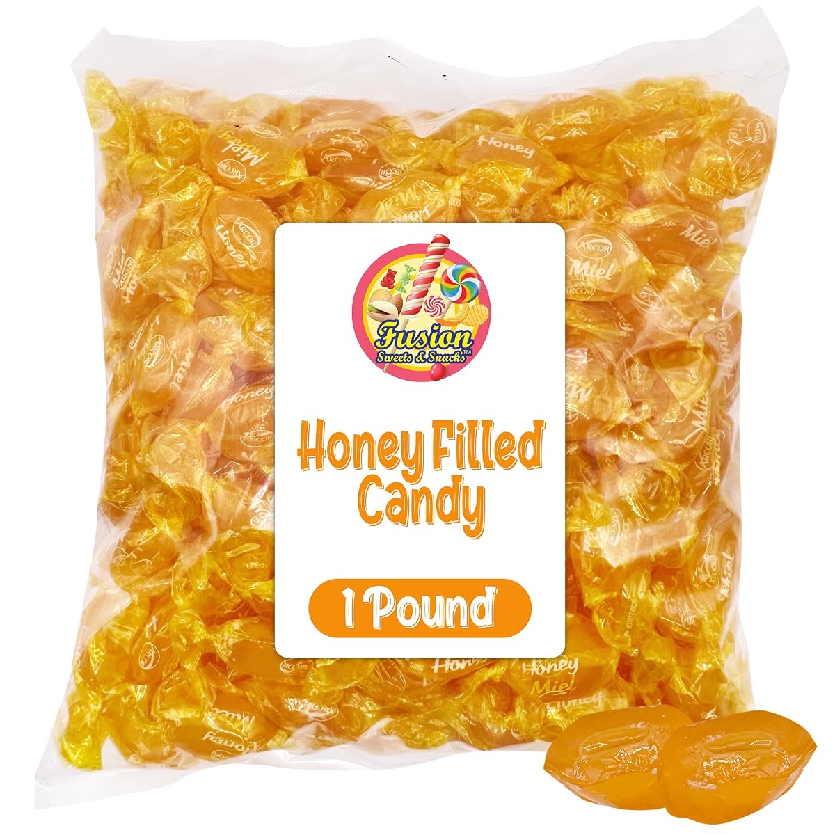 Honey Filled Hard Candy - Individually Wrapped Honey Hard Candy