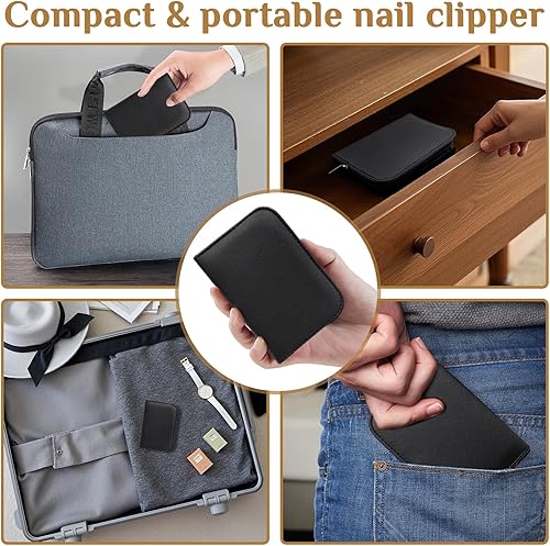 Miniatura 8 de MINKINH Juego de manicura profesional de cortaúñas, kit de manicura de acero inoxidable, herramientas para el cuidado de uñas con lujosa funda