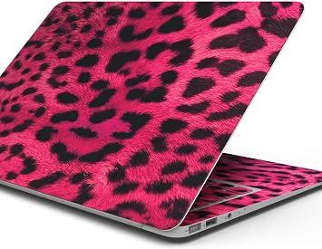 DesignSkinz - Compatible with MacBook Pro 14" M3 A2992 - Skin Decal Protective Scratch Resistant Vinyl Wrap - Fuzzy Real Pink Leopard Print