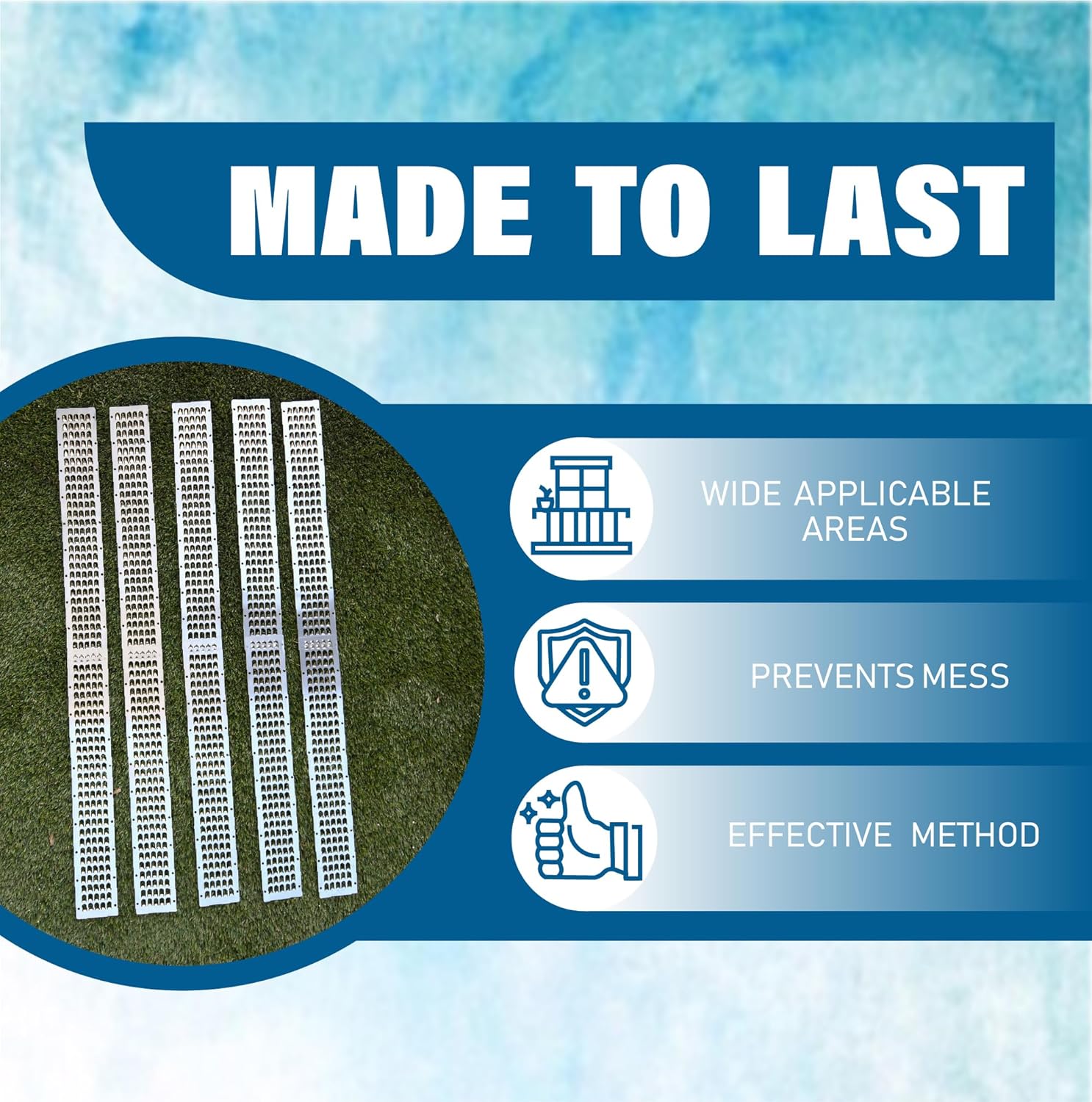 Bird Mini Spikes - 4 Pack - Anti Bird, Squirrel, Rabbit and Snake Spikes for Outdoor - Animal Spike Strips for Windows, Balcony and Garden