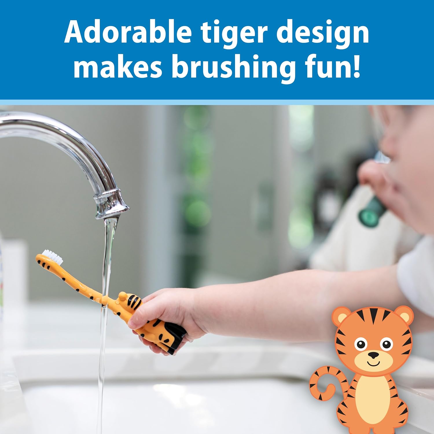 Dr. Brown's Infant-to-Toddler Toothbrush, Tiger, 0-3 Years