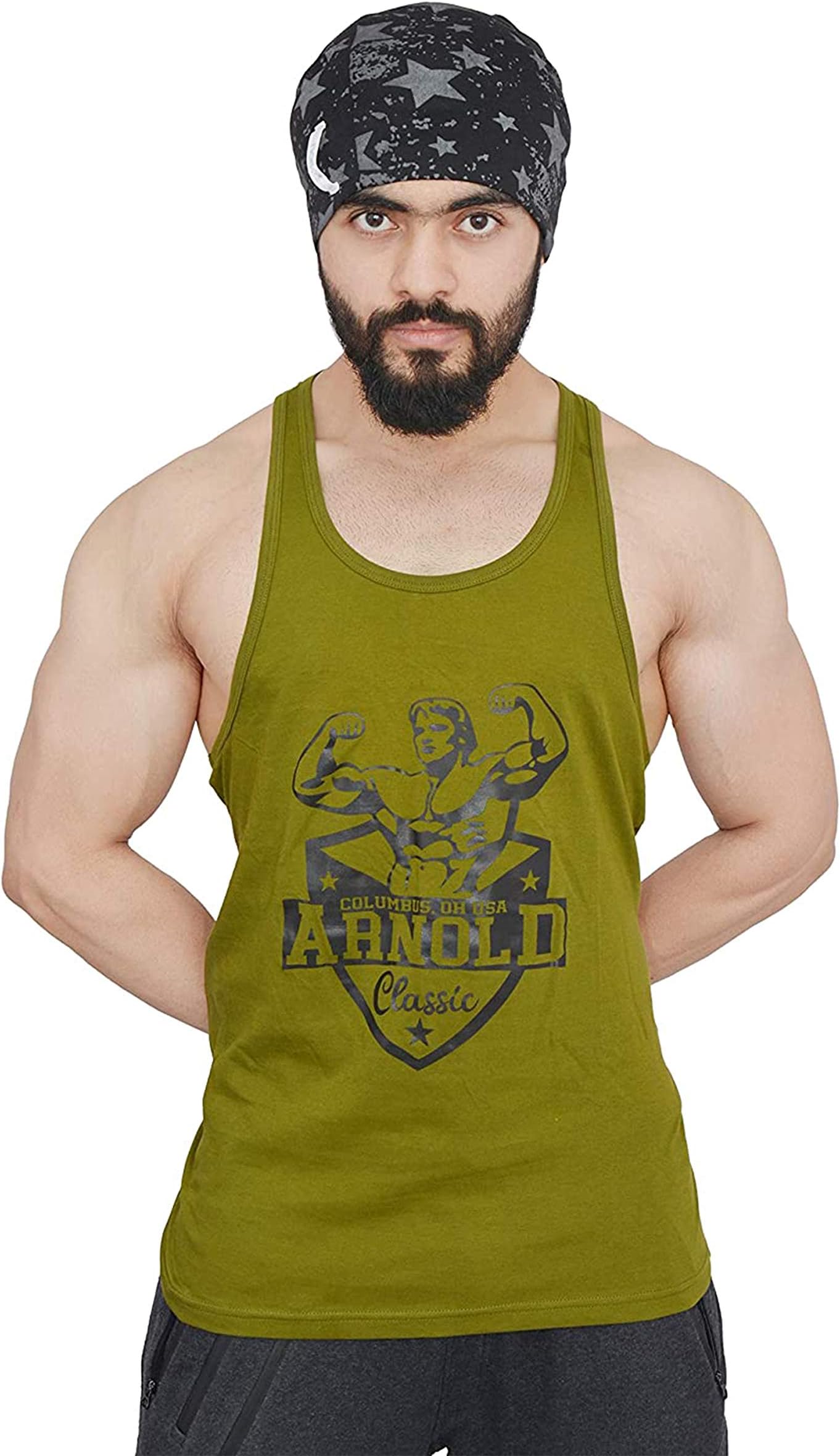 Anax Aesthetics Men Gym Vest Cotton Sleeveless Sando Tank Top 100% Cotton Grafiko Arnold Classic Sleeveless Gym Stringer Vest for Men