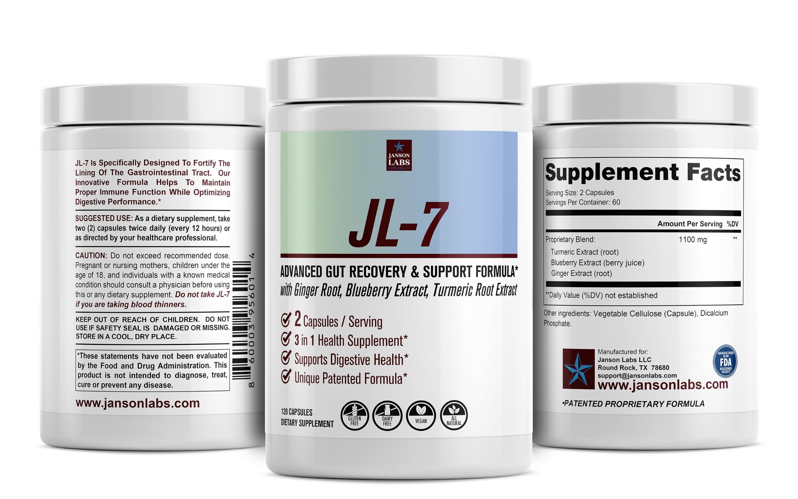 JL-7 | Crohn's and Colitis Supplement | Inflammatory Bowel Issues Resulting from GI Tract Inflammation | Supports Gut Health - IBD - UC - CD - IBS - Patented - All Natural — Amazon image 4