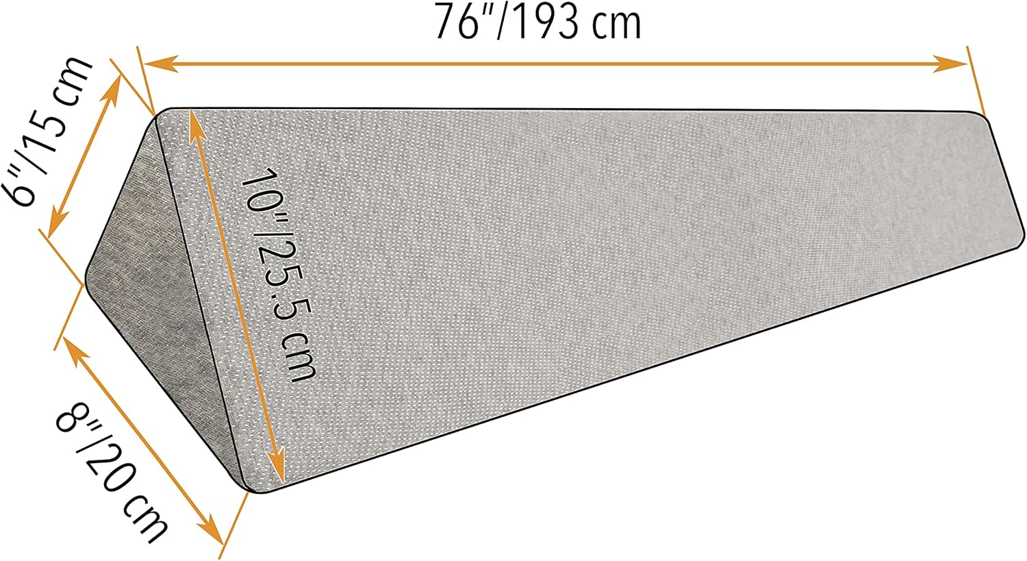 Insieme King Size Headboard Gap Filler (White). Long Bed Wedge Pillow for Covering Gaps Between Bed & Headboard or Wall with Pillow Support (76x8x6 inch)