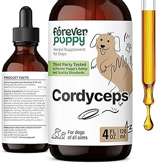 Forever Puppy Cordyceps Mushroom Extract for Dogs - Liquid Energy Support Supplement w/Cordyceps Sinensis for Kidney Cleanse - Mushroom Drops for Dogs' Canine Kidney Health Support - 4 oz