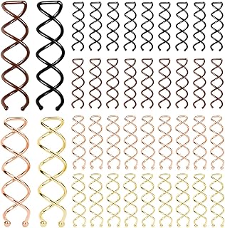 40 Pcs Non-Slip Spiral Bobby Pins Brown Black Pink Golden Alloy Spin Hair Pins with Rounded Ends Women Hair Tools for Securing Bun Twist Hairstyles Thick Thin Hair