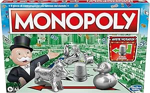 Monopoly Hasbro Gaming Classico, Gioco da Tavolo da 2 a 6 Giocatori per Tutta la Famiglia, Gioco per Bambini e Bambine da 8 Anni in su